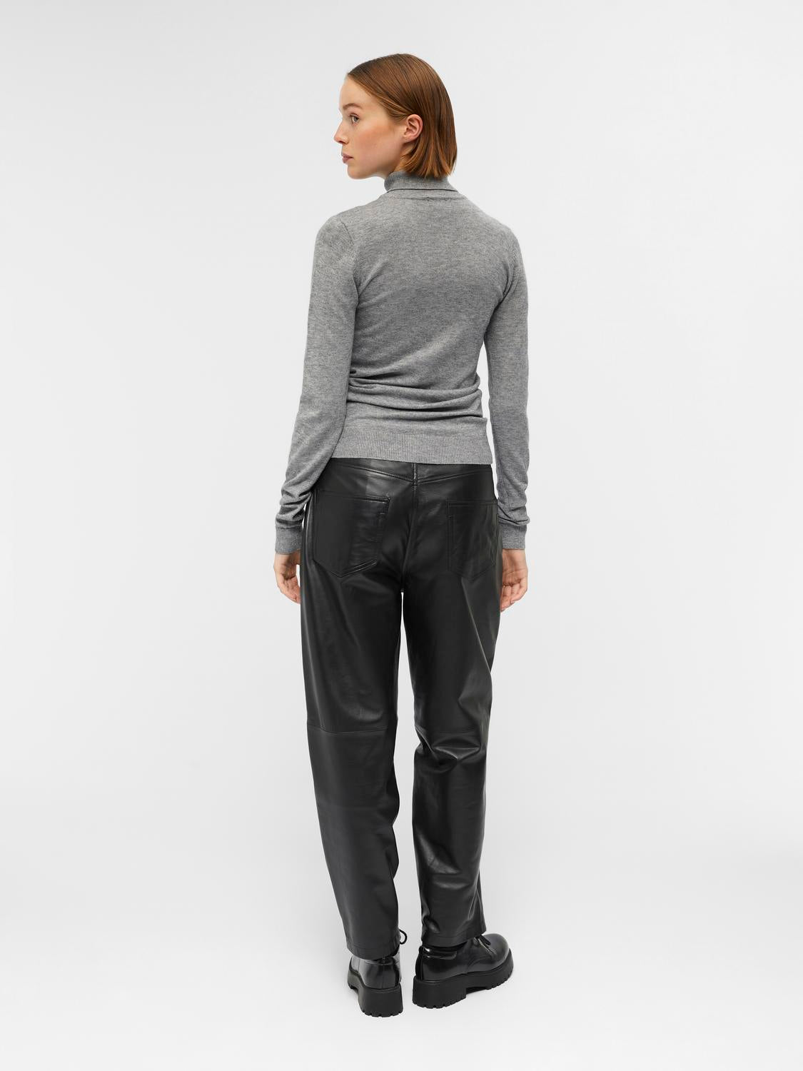 OBJTHESS Pullover - Medium Grey Melange - VERO MODA & VILA Bergvik